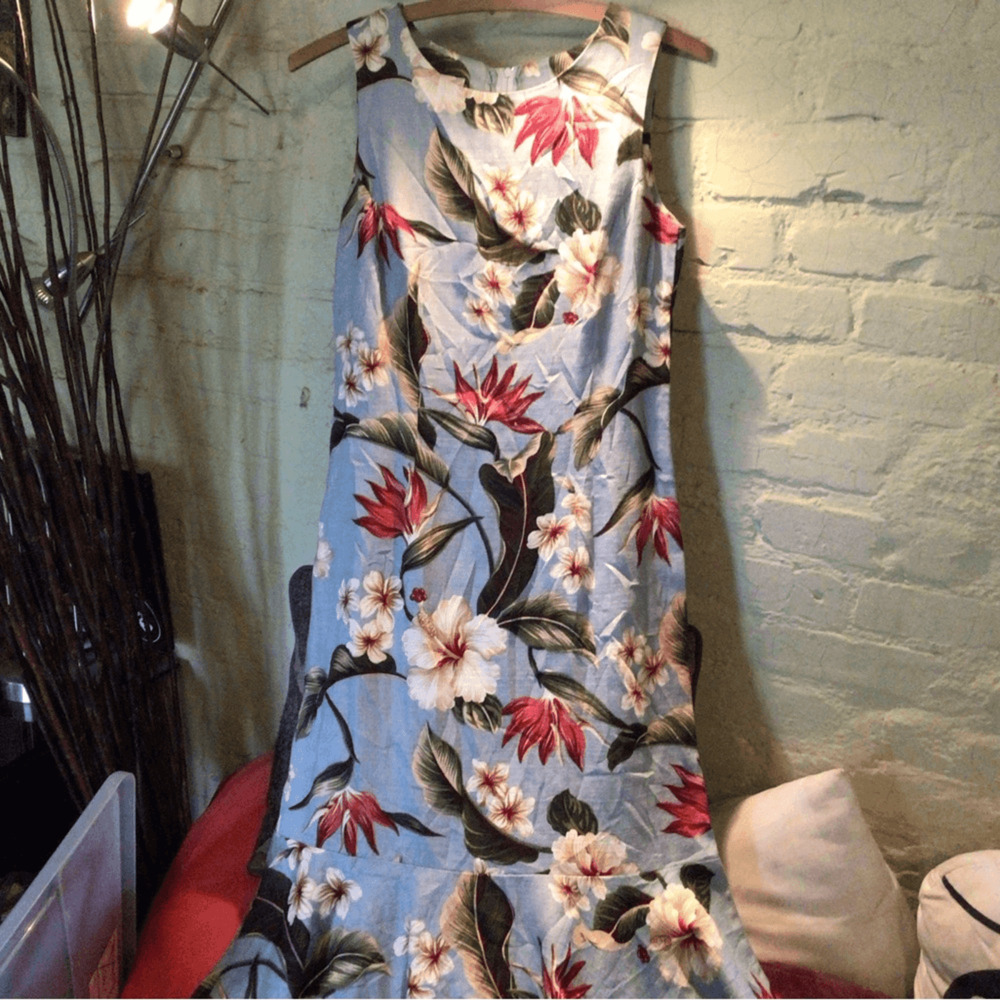 NEW ! RARE Vintage the original Hawaii sheath dress Floral Sleeveless Dress